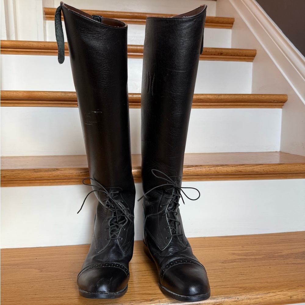 Equestrian Lace-Up Riding Boots
